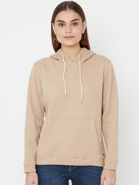 

METTLE Women Beige Hooded Sweatshirt