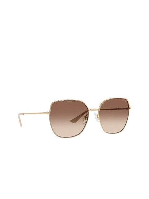 

OPIUM Women Brown Lens & Gold-Toned Rectangle Sunglasses OP-1853-C03