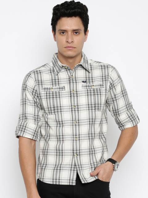 

Wildcraft Men Off-White Checked Casual 01 FS Shirt