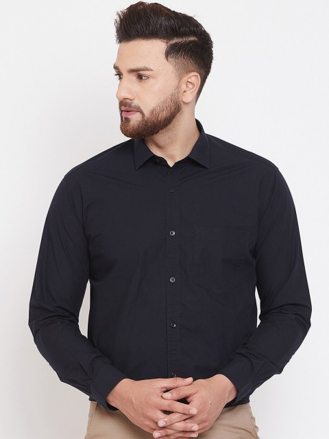 

Canary London Men Black Smart Opaque Cotton Formal Shirt