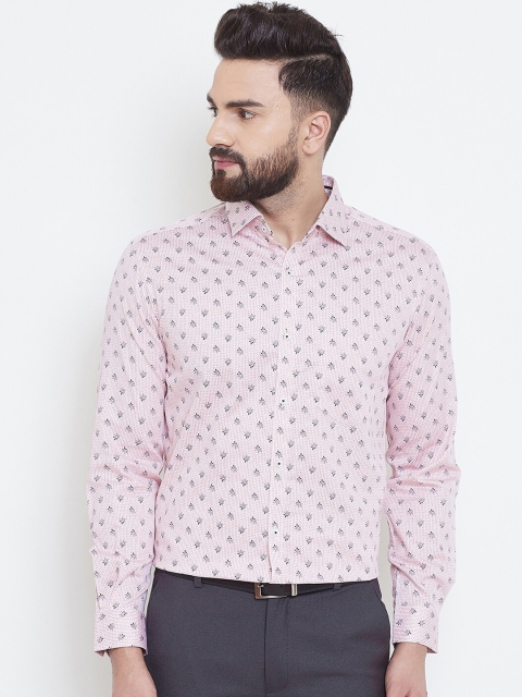 

Canary London Men Pink Smart Slim Fit Floral Opaque Printed Party Shirt