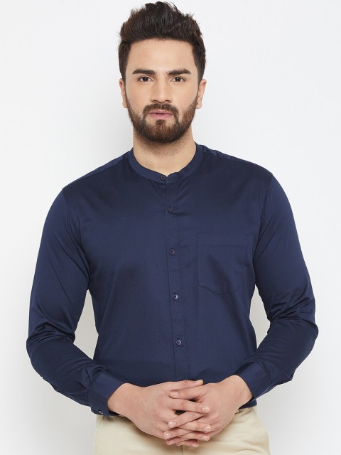 

Canary London Men Navy Blue Smart Slim Fit Opaque Casual Shirt