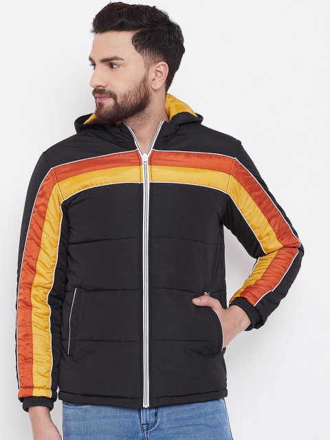 

Canary London Men Orange Striped Padded Jacket