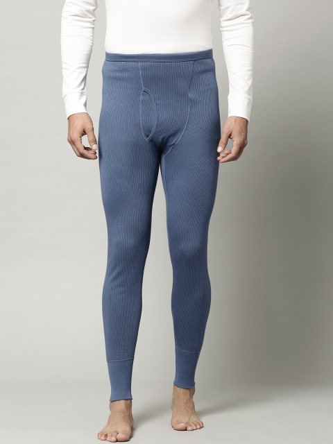 

Marks & Spencer Blue Cotton Rich Self-Striped Thermal Bottoms 8183N