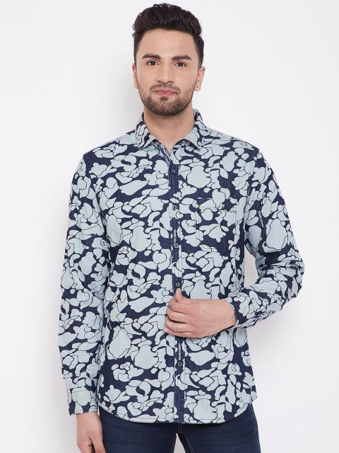 

Canary London Men Blue Smart Floral Printed Slim Fit Casual Shirt