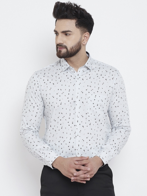 

Canary London Men Grey Smart Slim Fit Floral Opaque Printed Party Shirt