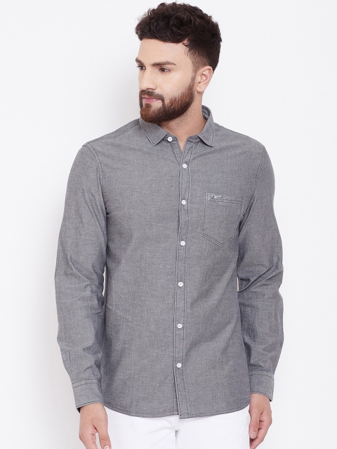 

Canary London Men Grey Smart Slim Fit Opaque Casual Shirt