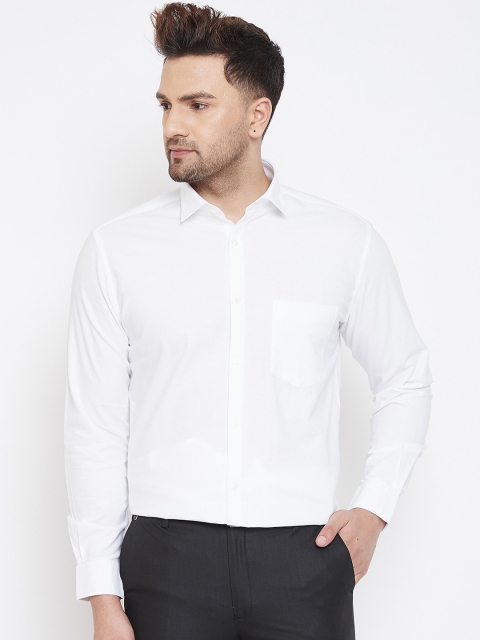 

Canary London Men White Smart Opaque Cotton Formal Shirt