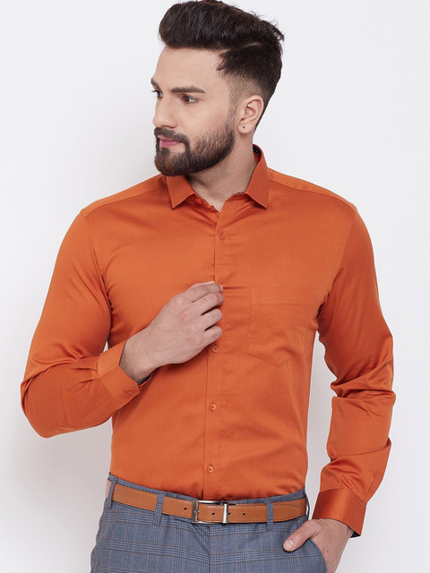 

Canary London Men Rust Solid Smart Slim Fit Shirt