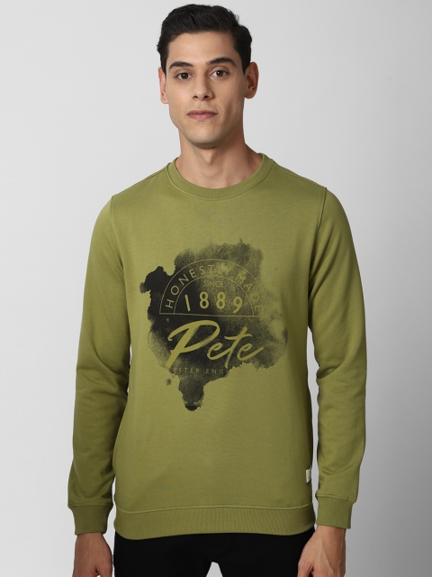 

Peter England Casuals Men Green Printed Sweatshirt