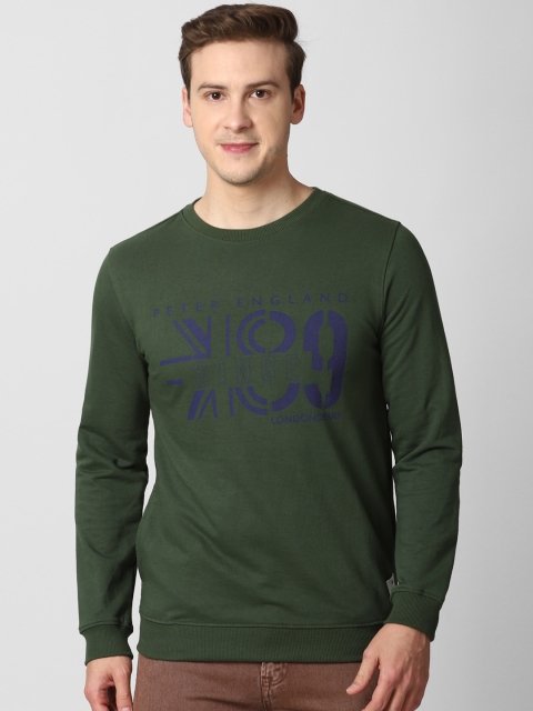 

Peter England Casuals Men Green Typography Printed Sweatshirt