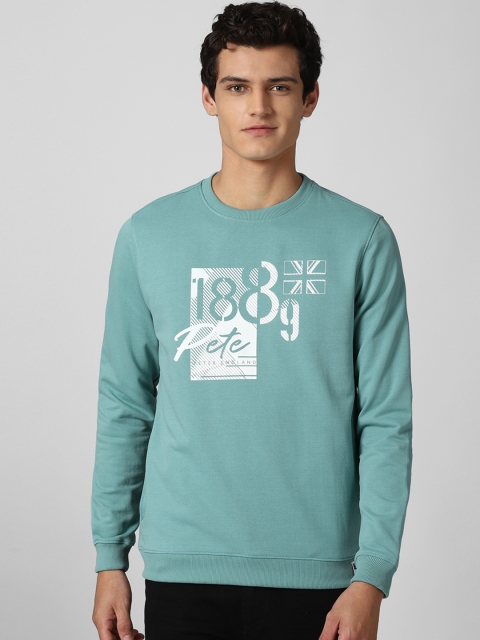 

Peter England Casuals Men Blue Printed Sweatshirt