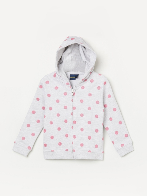 

Juniors Girls Grey Melange Hooded Sweatshirt
