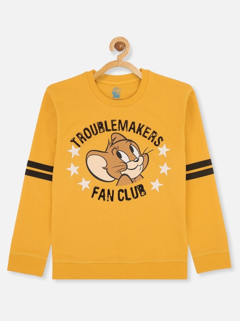 

Kids Ville Tom & Jerry Boys Yellow & Black Printed Pullover