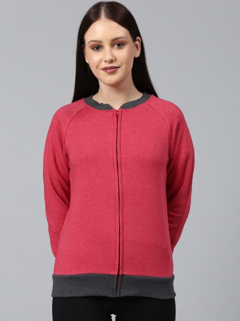 

Campus Sutra Women Maroon Cotton Sweatshirt