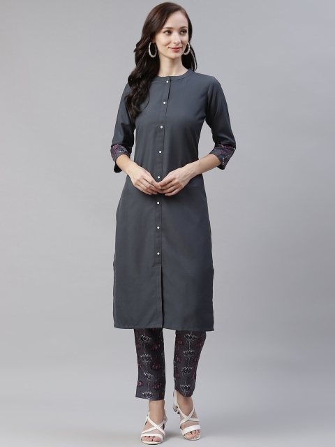 

ZIYAA Women Grey Kurta