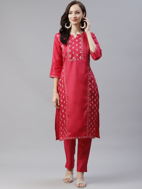 

ZIYAA Women Pink Floral Printed Kurta