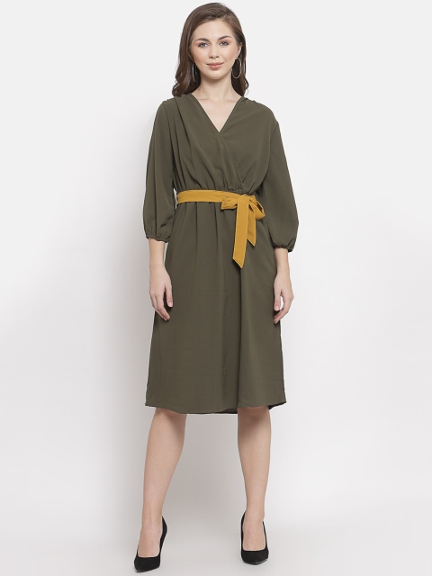 

Mafadeny Green Solid Dress