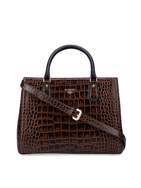 

Da Milano Brown Animal Textured Leather Oversized Structured Satchel
