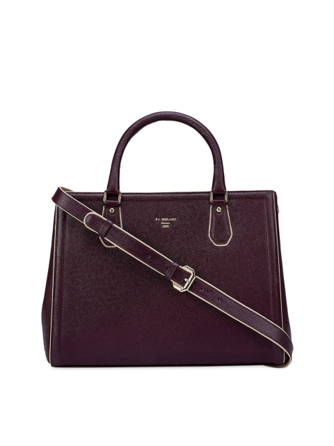 

Da Milano Burgundy Leather Structured Satchel Bag