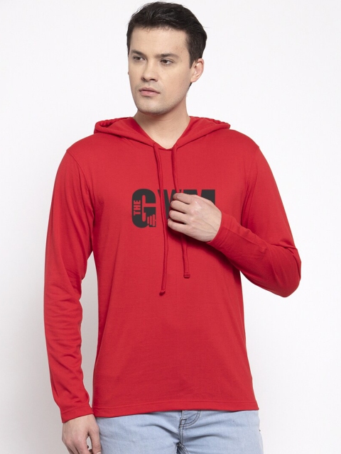 

Friskers Men Red Typography Printed T-shirt