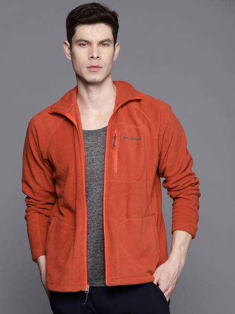 

Columbia Men Orange Solid Fast Trek II Full Zip Fleece Tailored Jacket