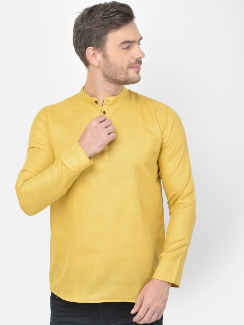 

SG LEMAN Men Beige Cotton Short Kurta