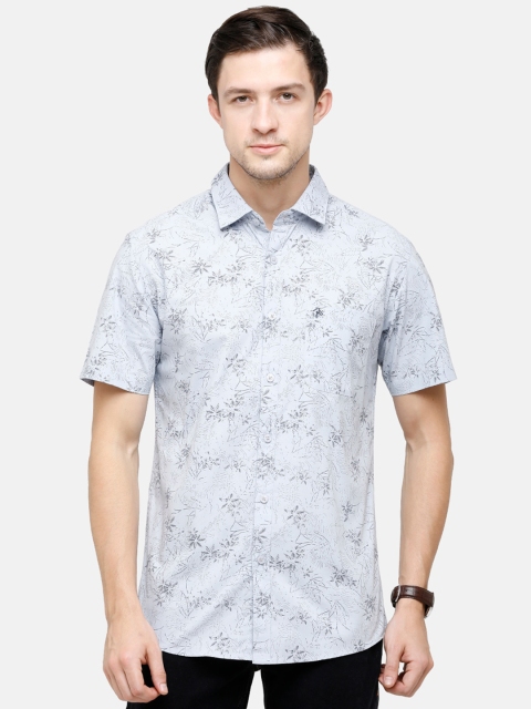 

Swiss Club Men White Slim Fit Floral Opaque Printed Pure Cotton Casual Shirt