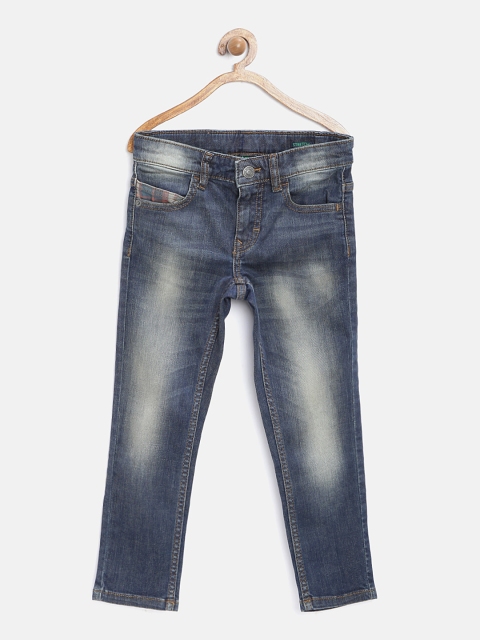 

United Colors of Benetton Boys Navy Blue Mid Rise Clean Look Jeans