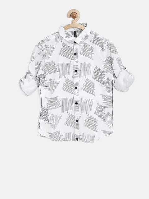

United Colors of Benetton Boys Off-White Printed Shirt