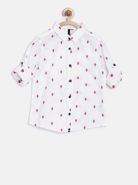 

United Colors of Benetton Boys White Printed Casual Shirt