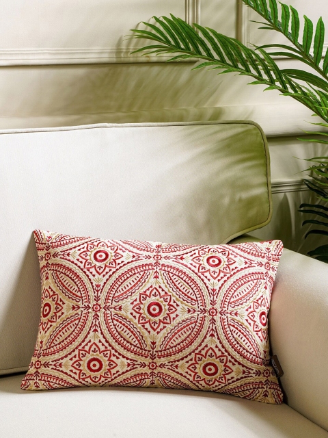 

Pure Home and Living Red & Beige Ethnic Motifs Rectangle Cushion Covers