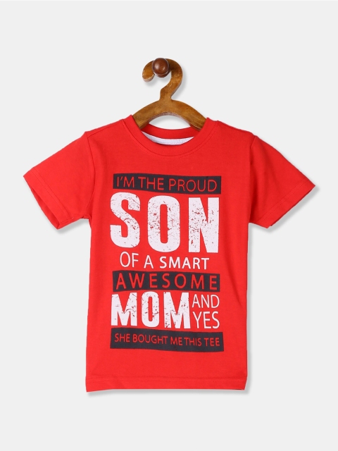 

Cherokee Boys Red Typography Printed T-shirt