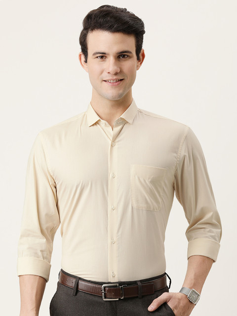 

Peter England Men Yellow Solid Opaque Formal Shirt
