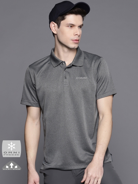 

Columbia Men Grey Solid Utilizer Polo Collar T-shirt