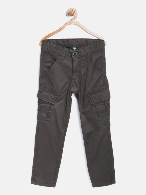 

United Colors of Benetton Boys Coffee Brown Solid Cargos
