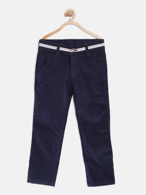 

United Colors of Benetton Boys Navy Corduroy Flat-Front Trousers, Navy blue