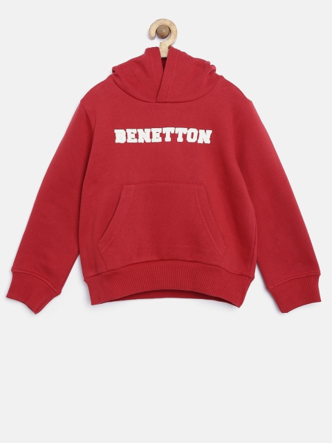 

United Colors of Benetton Boys Red Hooded Sweatshirt