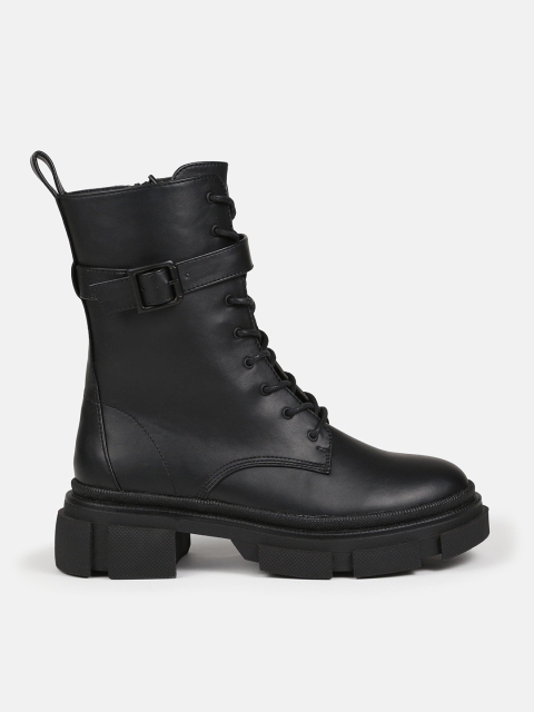 

Missguided Black PU Block Heeled Boots