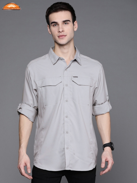 

Columbia Men Grey Casual Omni-Shade Shirt