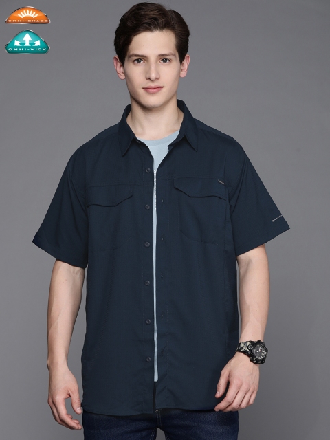 

Columbia Men Navy Blue Casual Shirt with Omni-Wick & Omni-Shade