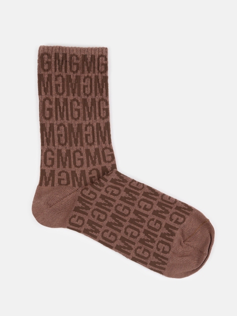 

Missguided Women Brown repeat print jacquard Socks