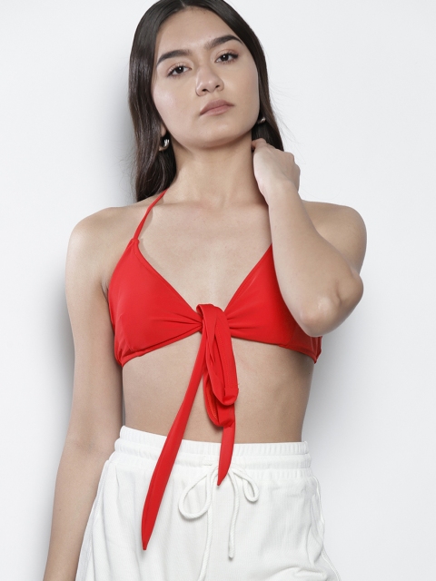 

Missguided Women Red Solid Swim Bikini Bra