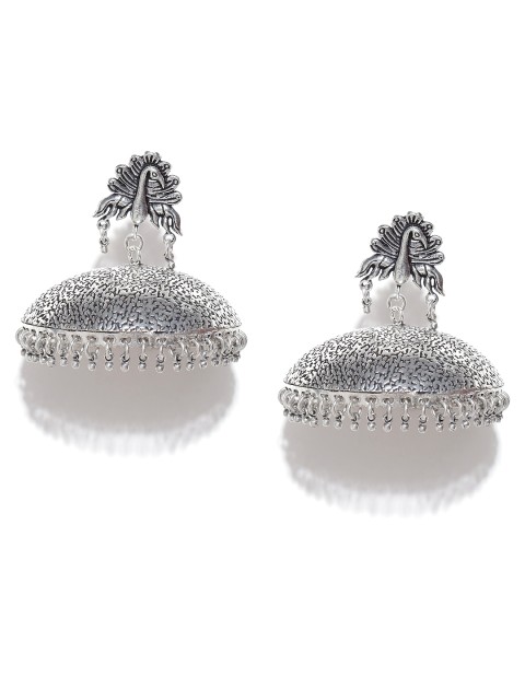 

FIROZA Oxidised Silver-Toned Jhumka Earrings