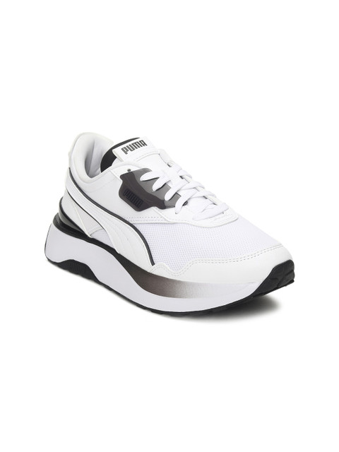 

Puma Women White Colourblocked Leather Sneakers