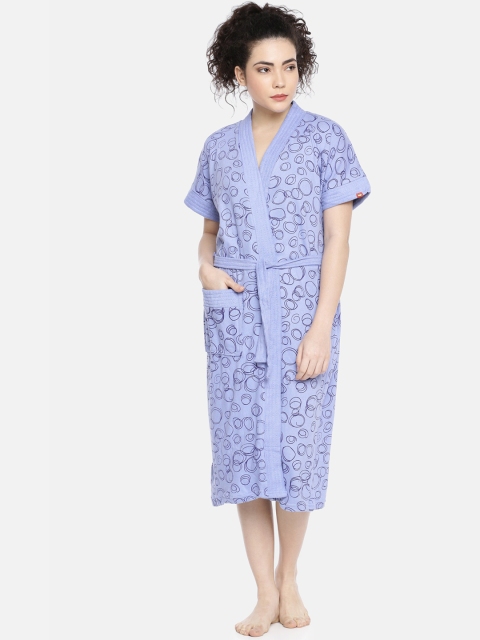 

GOLDSTROMS Women Lavender-Coloured Printed Cotton Bath Robe