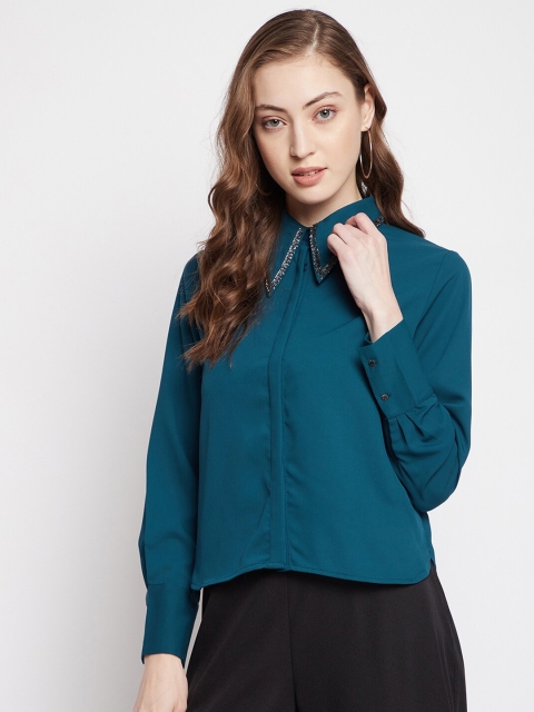 

Madame Teal Shirt Style Top