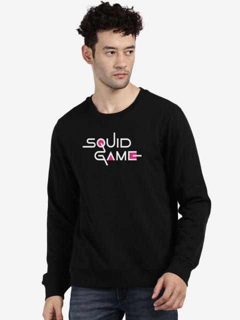

MASH UNLIMITED Men Black Cotton Printed Sweatshirt