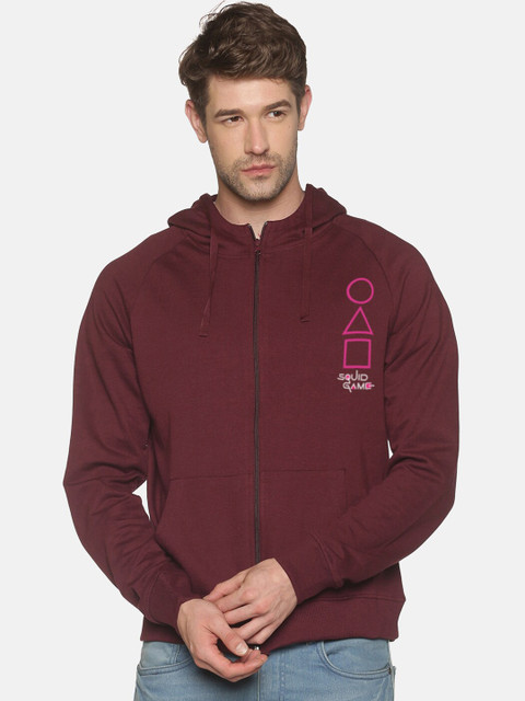 

MASH UNLIMITED Men Maroon Hooded Sweatshirt