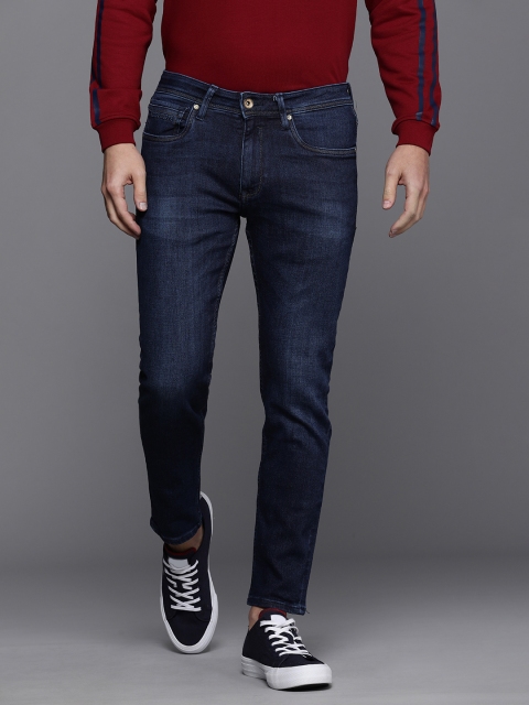 

Louis Philippe Jeans Men Navy Blue Slim Fit Mid-Rise Stretchable Jeans